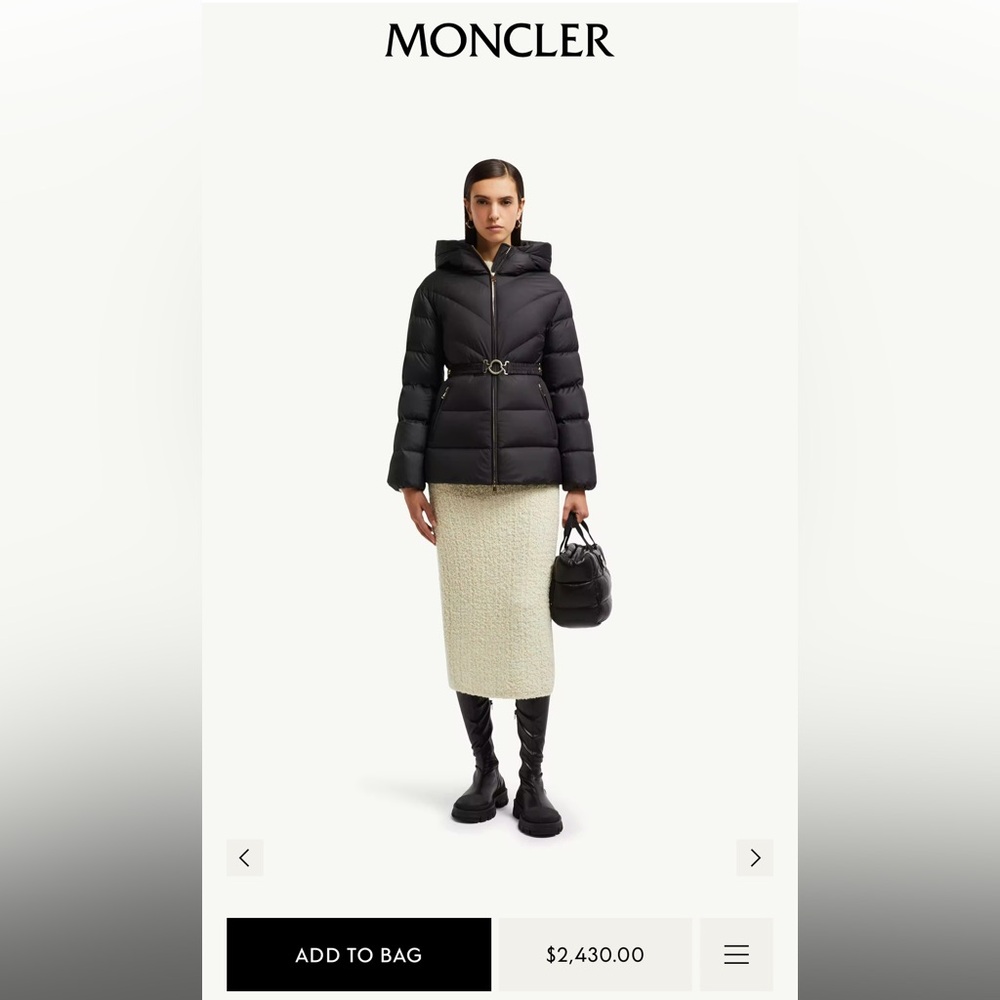 Moncler Brosse Puffer Jacket with Belt